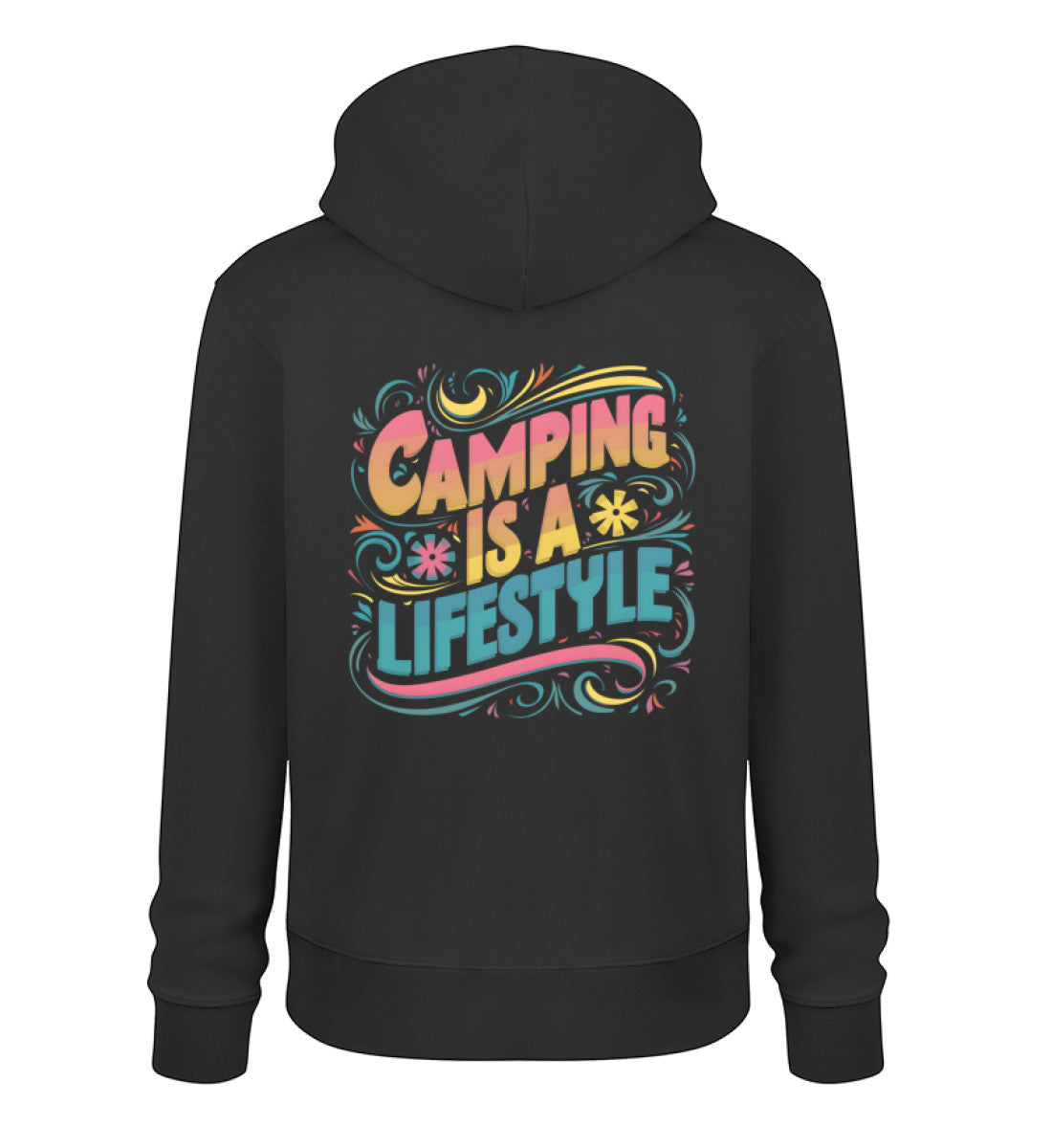 Camping is a Lifestyle Hoodie für Damen in Schwarz