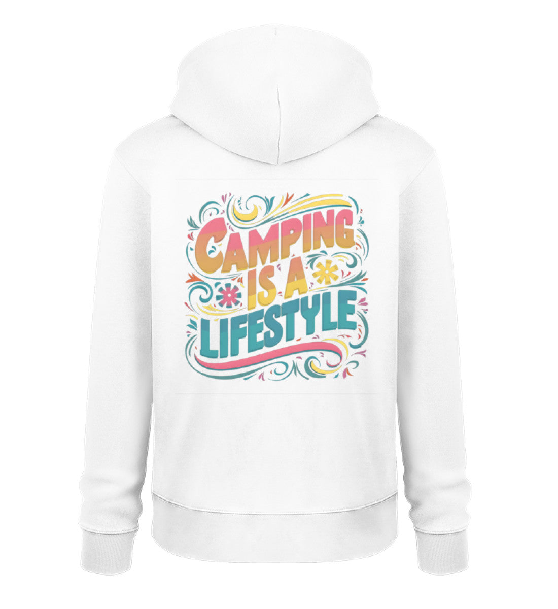 Camping is a Lifestyle Hoodie für Damen in Weiss