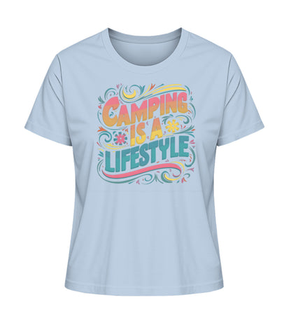 Camping is a Lifestyle T-Shirt für Damen in Blue Soul