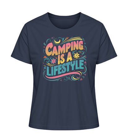 Camping is a Lifestyle T-Shirt für Damen in French Navy