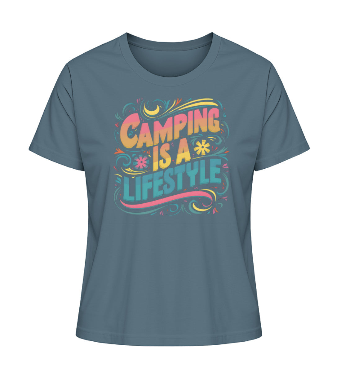 Camping is a Lifestyle T-Shirt für Damen in Stargazer