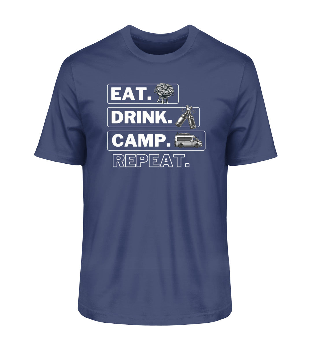Camping Kreislauf Herren Organic Vanlife T-Shirt in French Navy