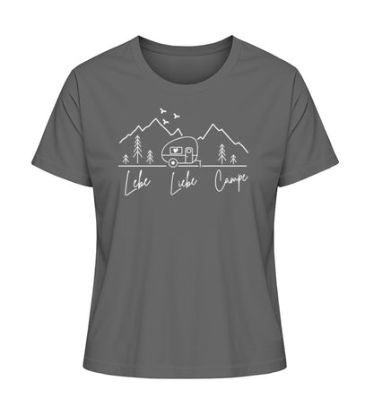 Camping Lebe Liebe Campe Damen Organic T-Shirt in Anthracite