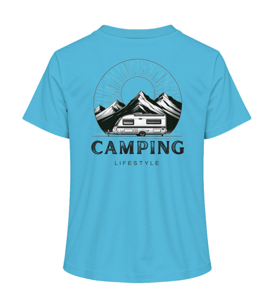 Camping Lifestyle Damen Organic T-Shirt in Aqua Blue