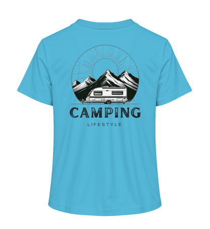 Camping Lifestyle Damen Organic T-Shirt in Aqua Blue