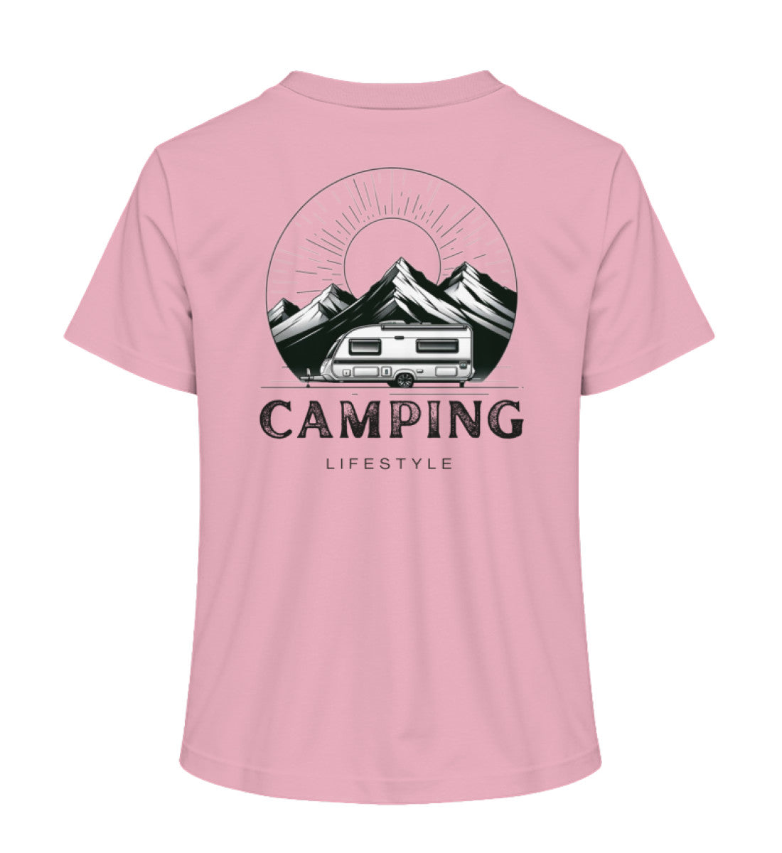 Camping Lifestyle Damen Organic T-Shirt in Cotton Pink