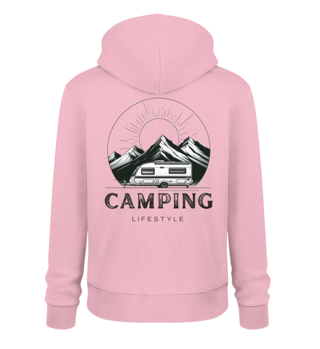 Camping Lifestyle Herren Organic Hoodie in Cotton Pink