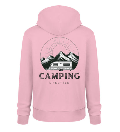 Camping Lifestyle Herren Organic Hoodie in Cotton Pink