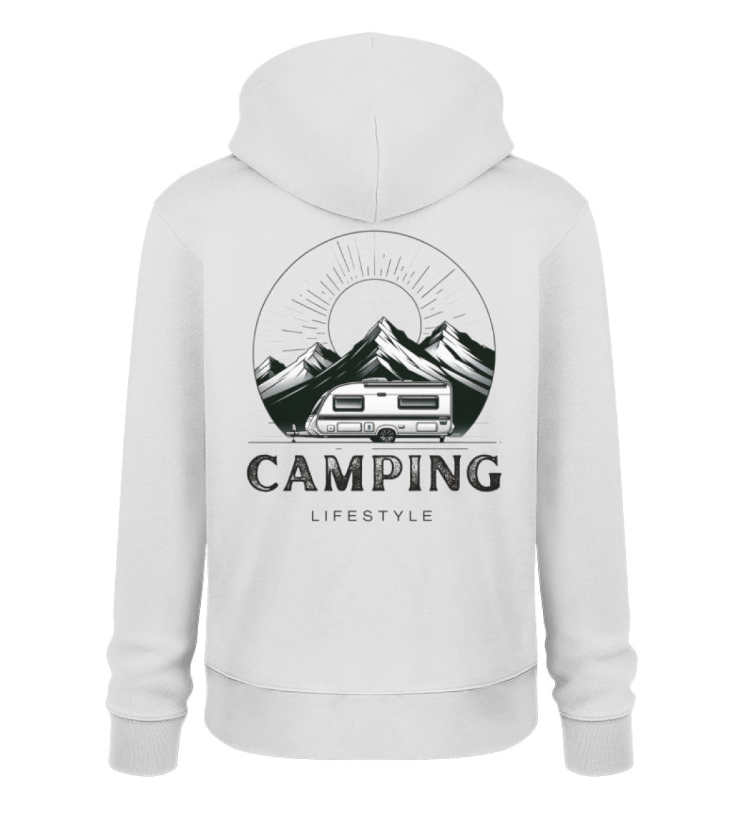 Camping Lifestyle Herren Organic Hoodie in Heather Grey