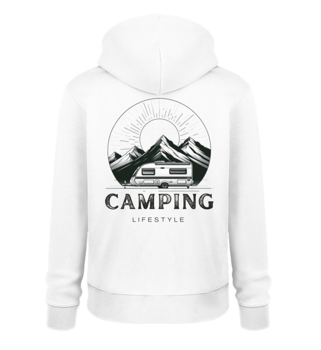 Camping Lifestyle Herren Organic Hoodie in Weiss