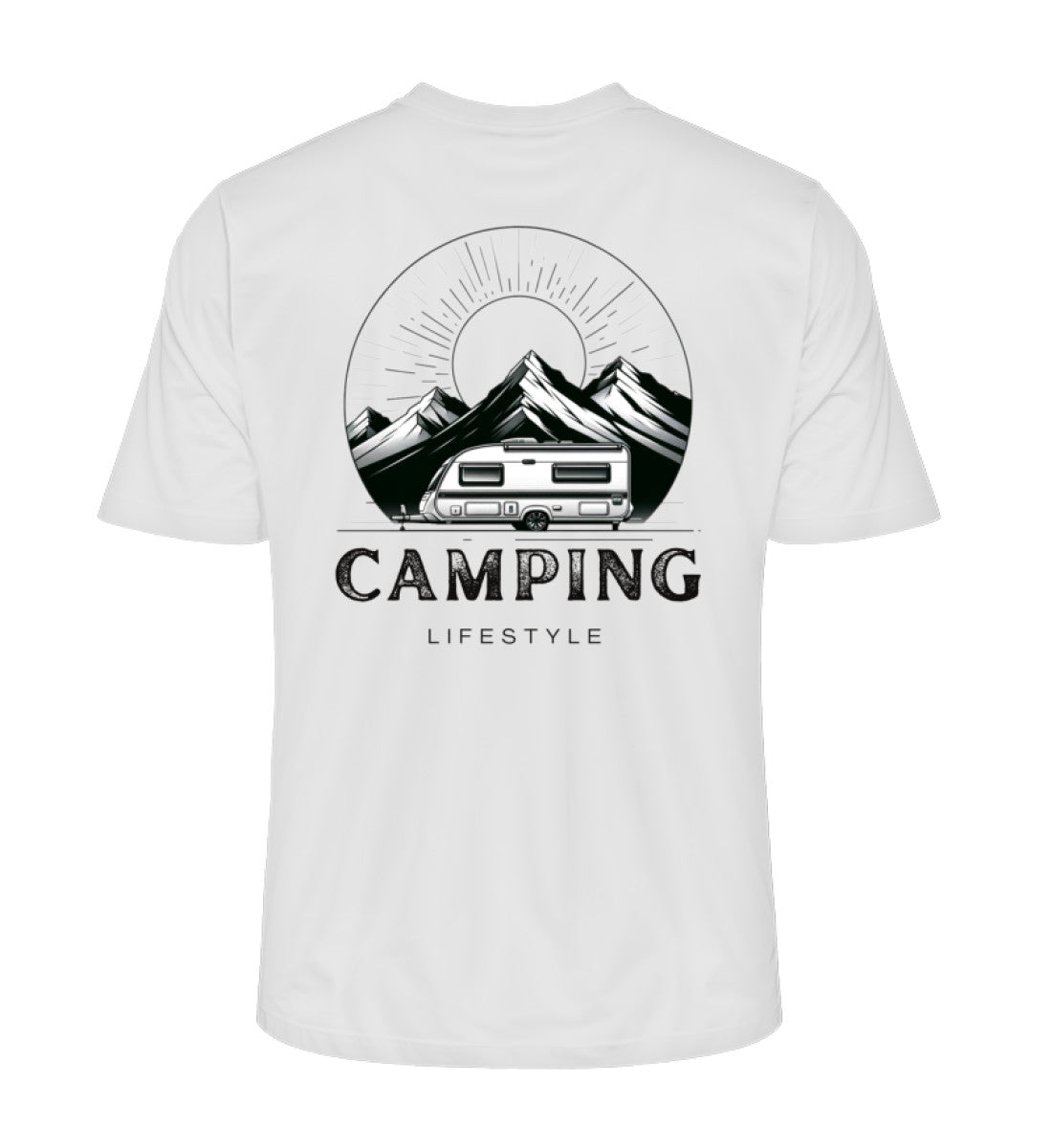 Camping Lifestyle Herren Organic T-Shirt in Heather Grey