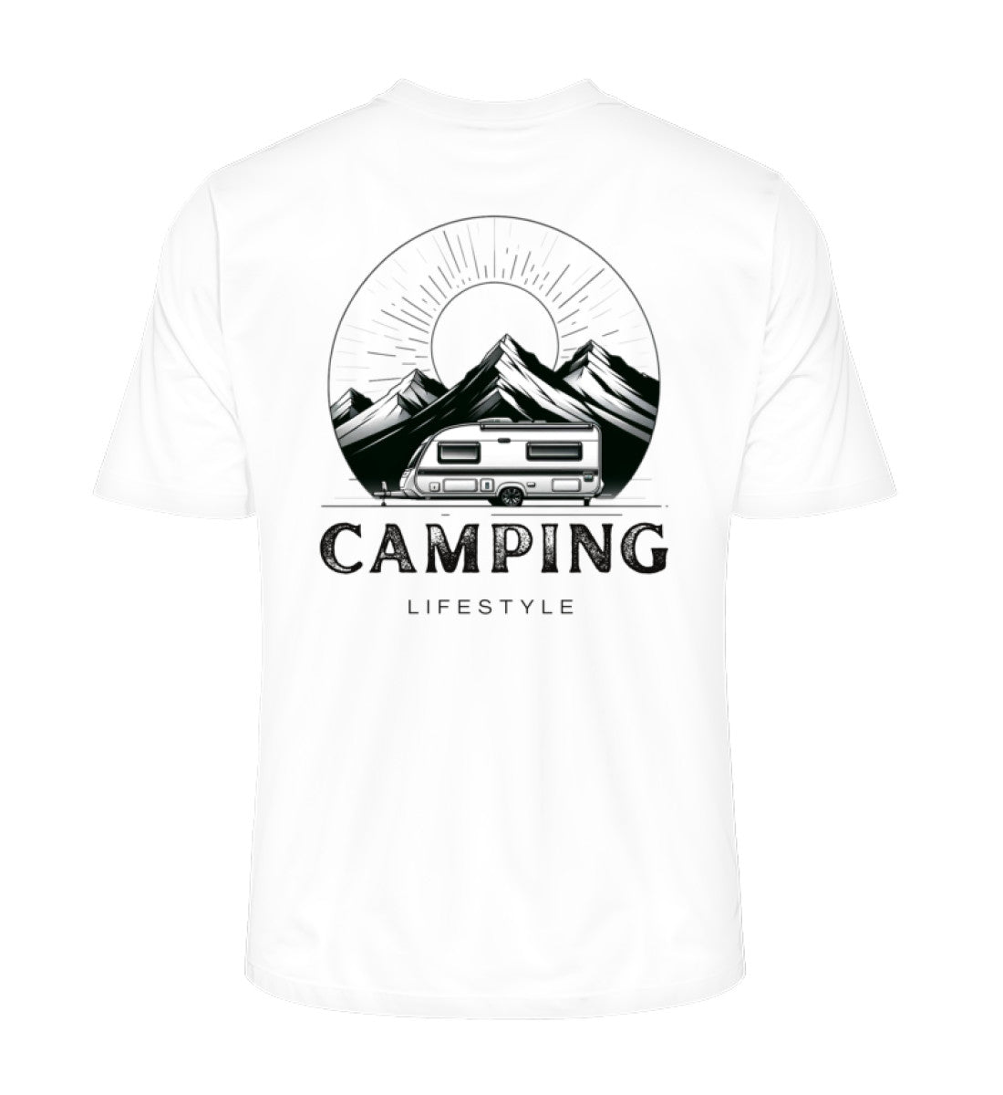 Camping Lifestyle Herren Organic T-Shirt in Weiss