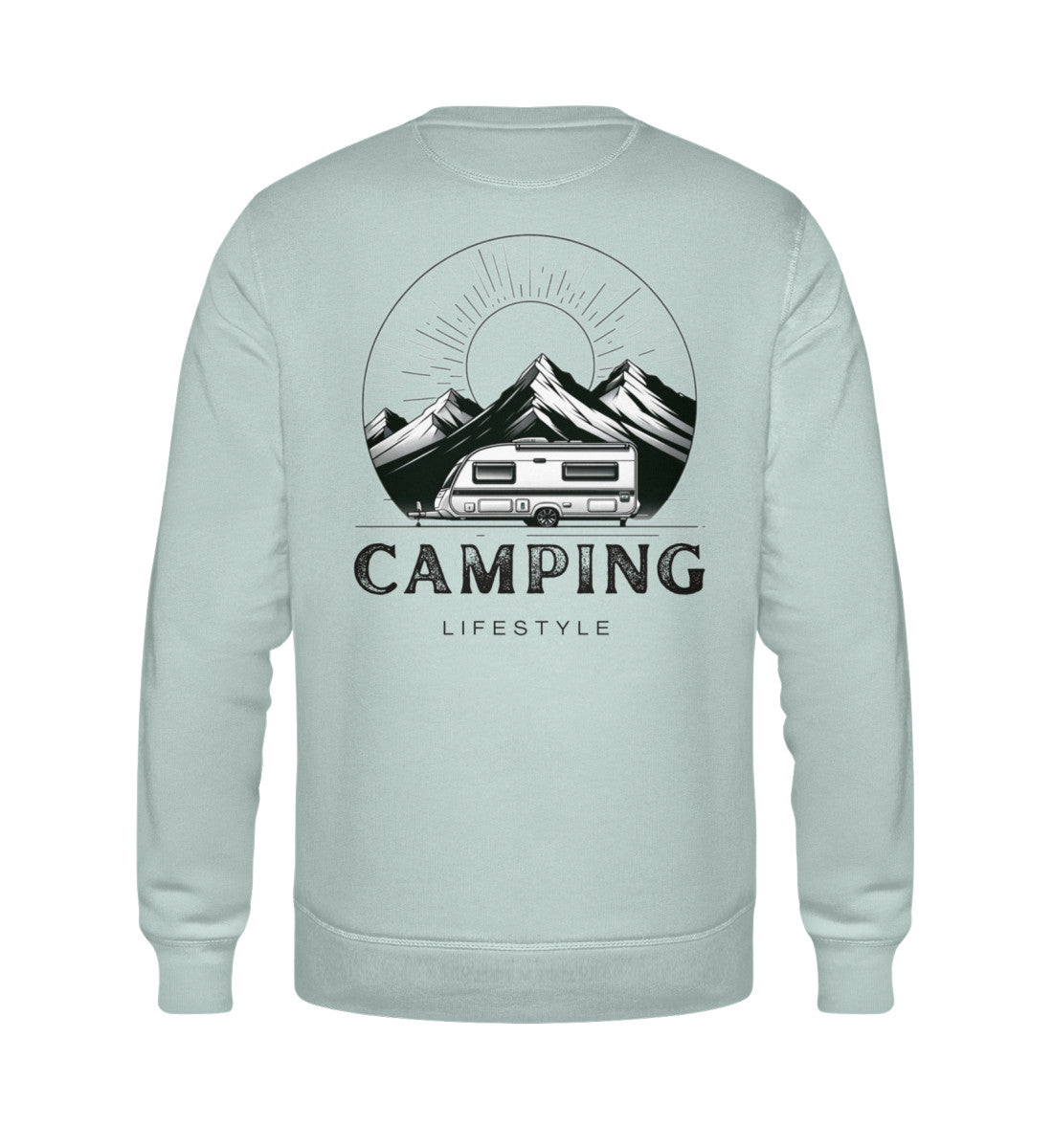Camping Lifestyle Herren Organic Sweatshirt in Caribbean Blue