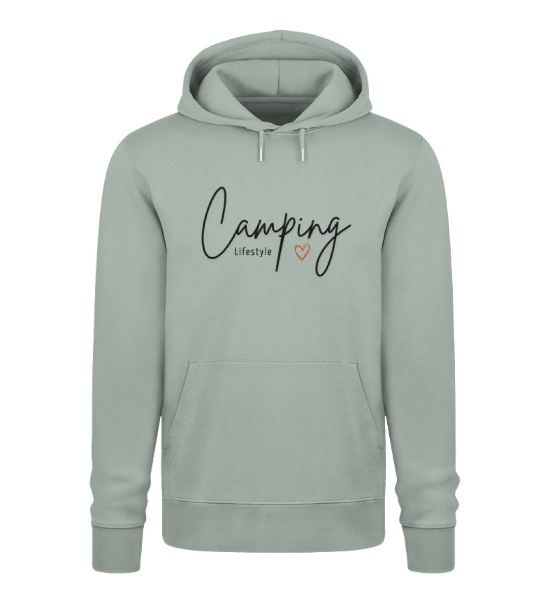 Camping Lifestyle Liebe Damen Organic Hoodie in Aloe