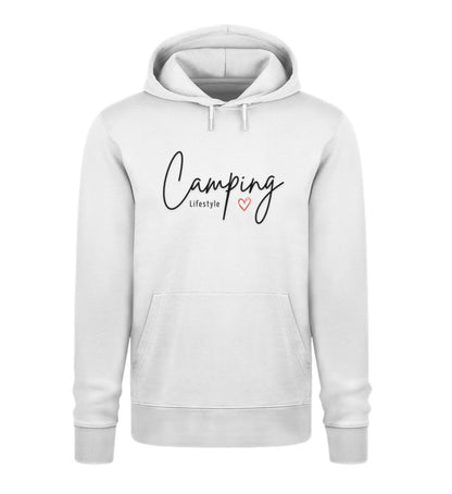 Camping Lifestyle Liebe Damen Organic Hoodie in Weiss