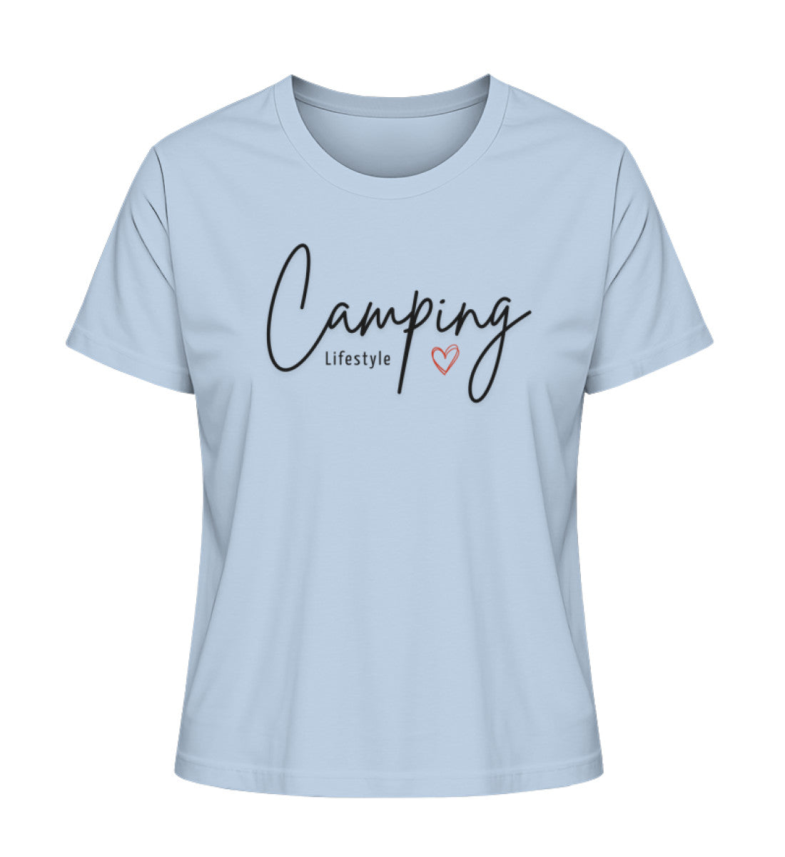 Camping Lifestyle Liebe Damen Organic T-Shirt in Blue Soul