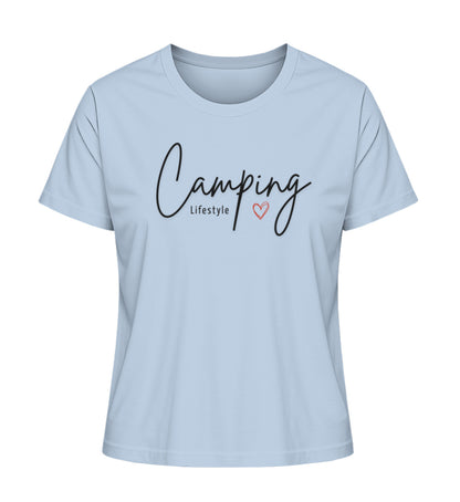 Camping Lifestyle Liebe Damen Organic T-Shirt in Blue Soul