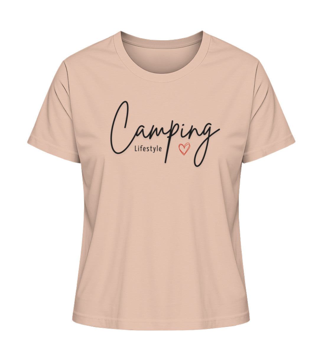 Camping Lifestyle Liebe Damen Organic T-Shirt in Fraiche Peche