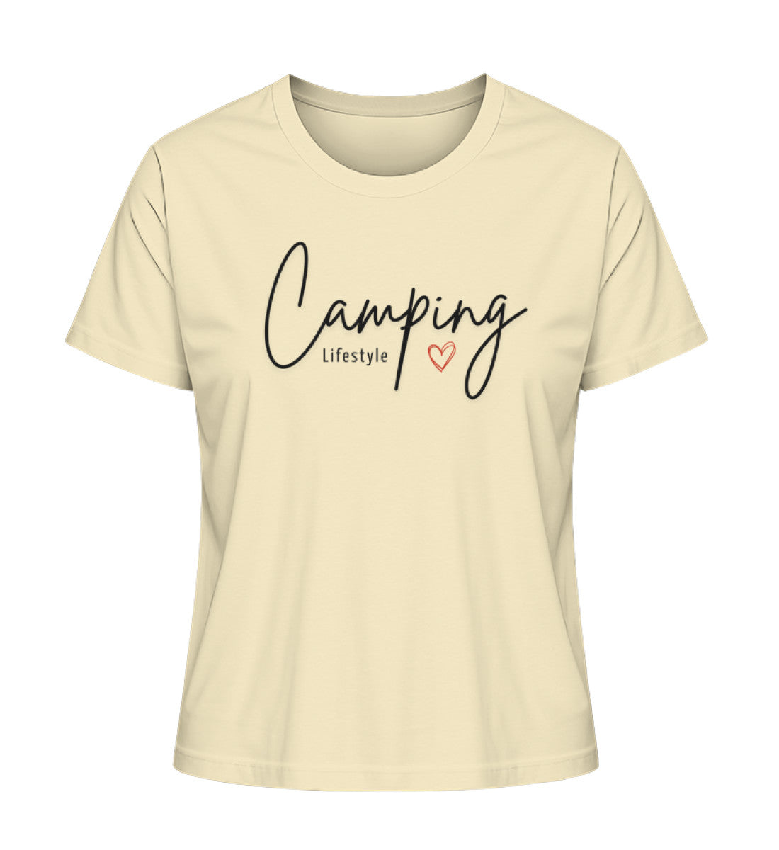 Camping Lifestyle Liebe Damen Organic T-Shirt in Natural Raw