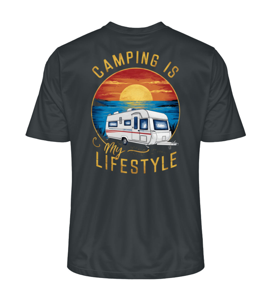 Camping my Lifestyle Hoodie für Damen in India Ink Grey