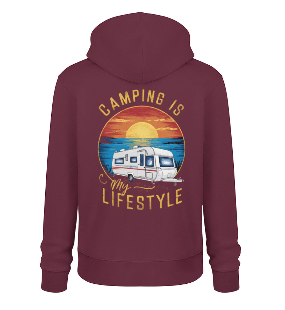 Camping my Lifestyle Hoodie für Damen in Burgundy