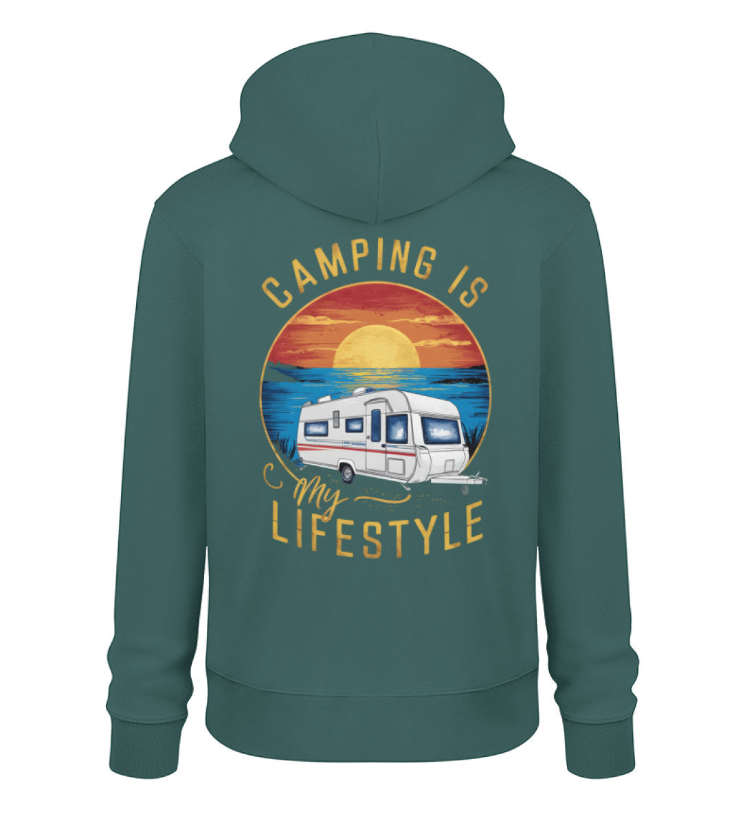 Camping my Lifestyle Hoodie für Damen in Glazed Green