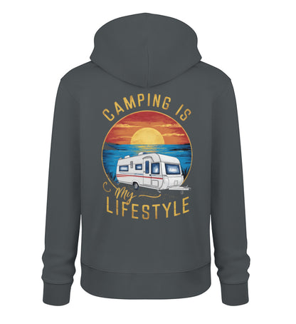 Camping my Lifestyle Hoodie für Damen in India Ink Grey