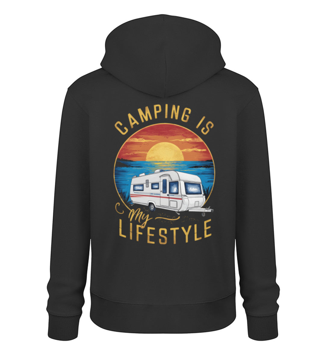 Camping my Lifestyle Hoodie für Damen in Schwarz