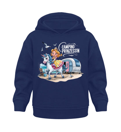 Camping Prinzessin Baby Organic Hoodie in French Navy