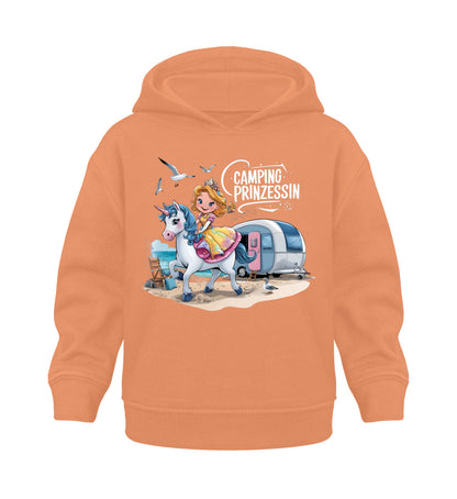 Camping Prinzessin Baby Organic Hoodie in Volcano Stone