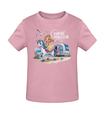 Camping Prinzessin Baby Organic T-Shirt in Cotton Pink