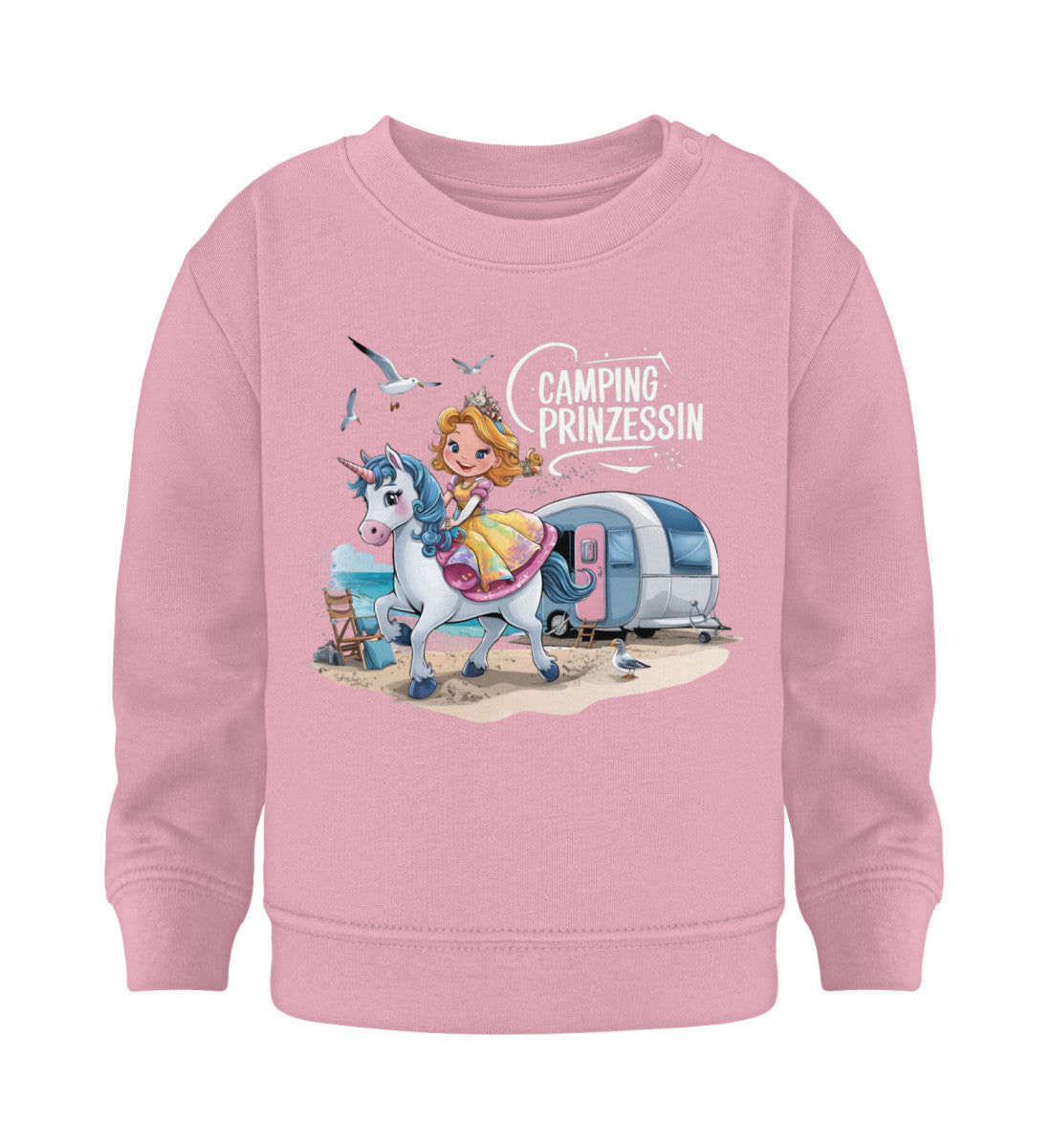 Camping Prinzessin Baby Organic Sweatshirt in Cotton Pink