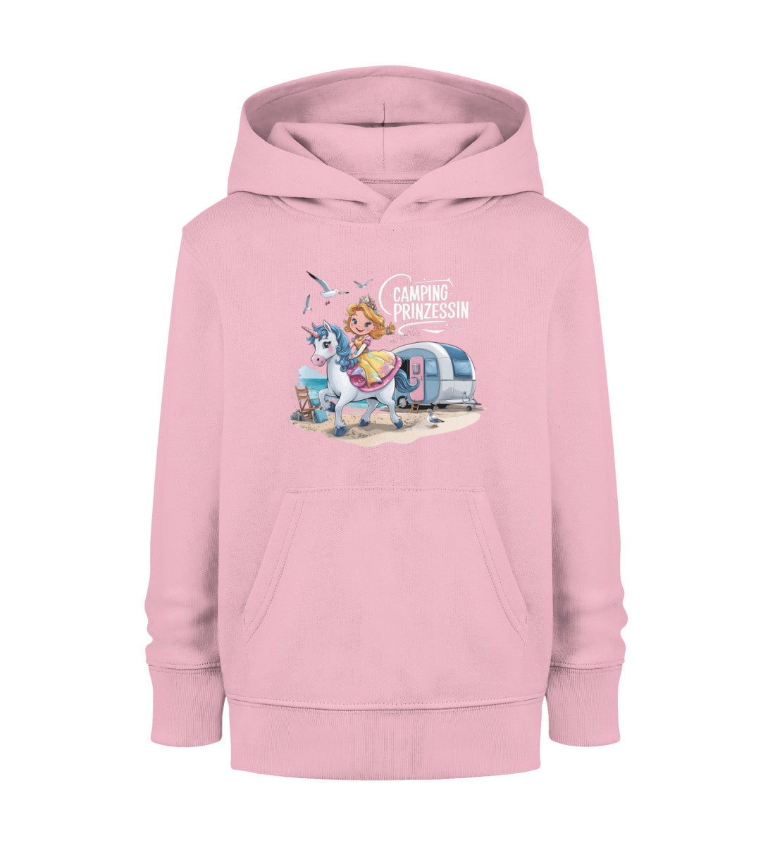 Camping Prinzessin Kinder Organic Hoodie in Cotton Pink