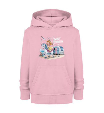 Camping Prinzessin Kinder Organic Hoodie in Cotton Pink