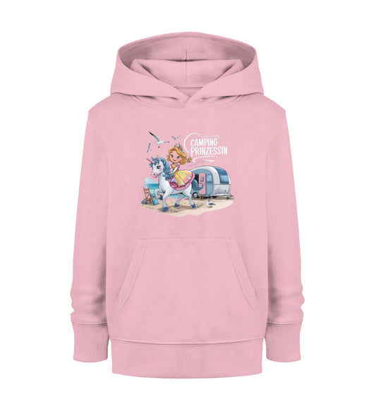 Camping Prinzessin Kinder Organic Hoodie in Cotton Pink