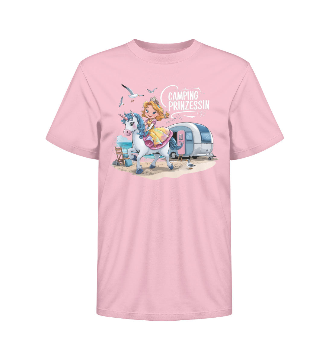 Camping Prinzessin Kinder Organic T-Shirt in Cotton Pink