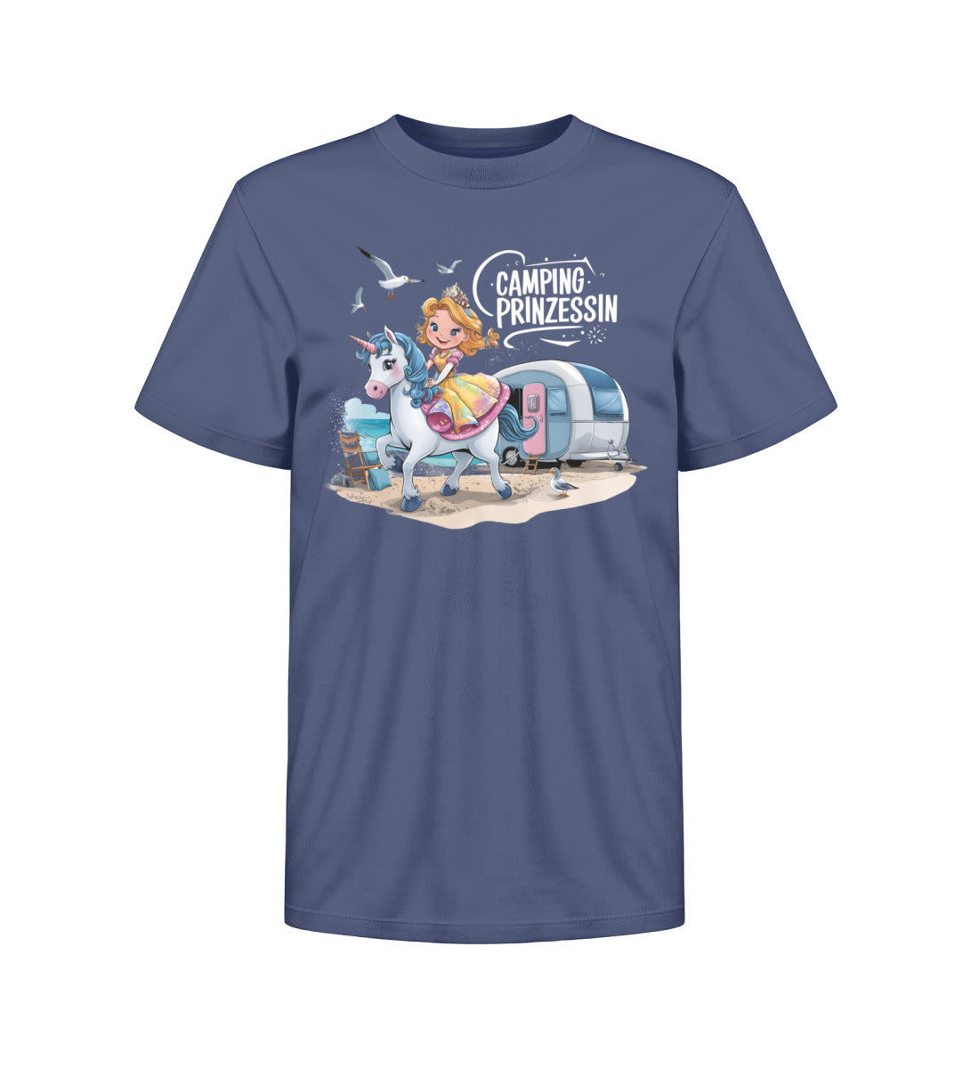 Camping Prinzessin Kinder Organic T-Shirt in French Navy