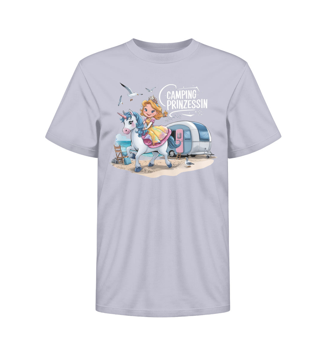 Camping Prinzessin Kinder Organic T-Shirt in Lavender