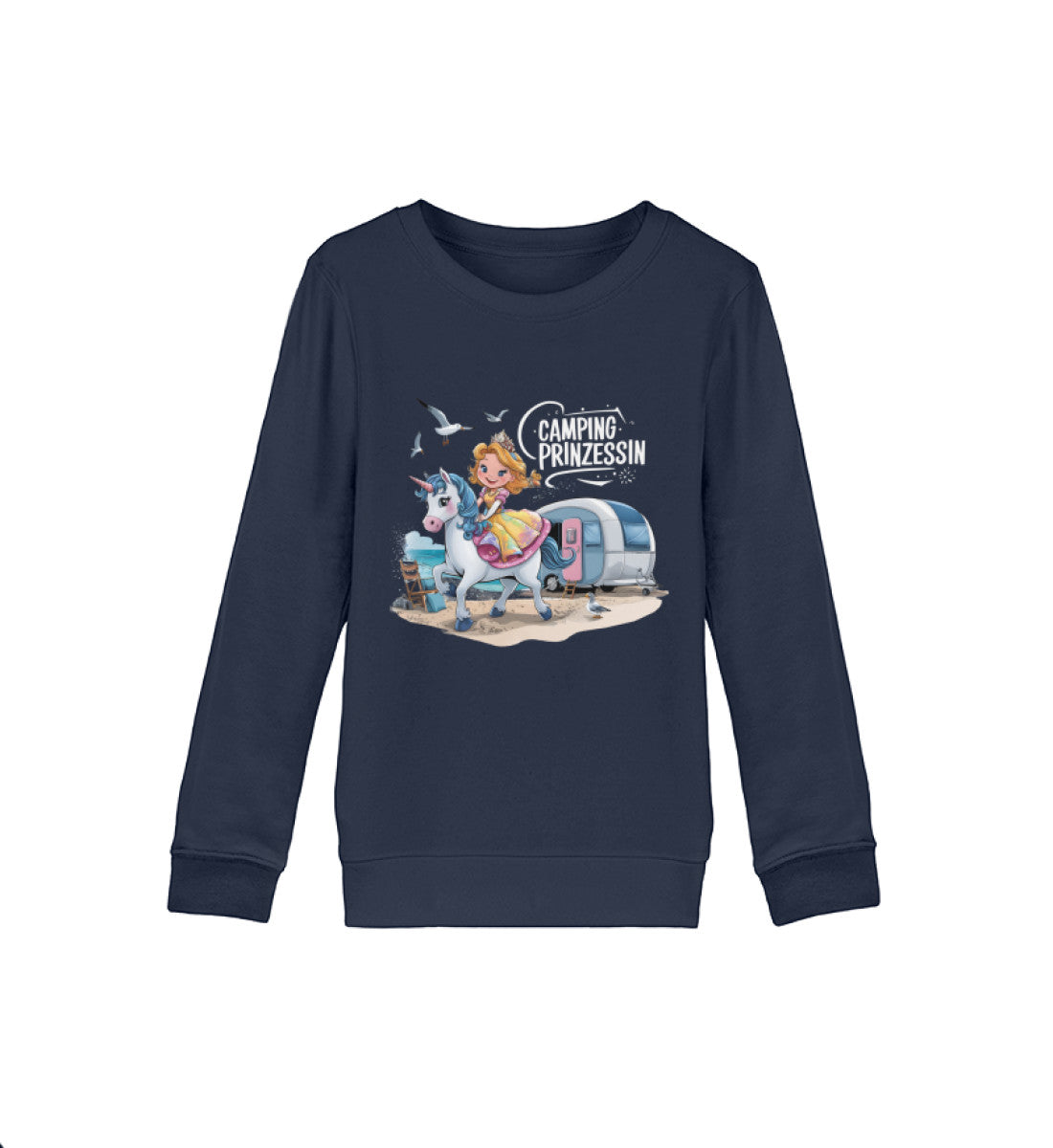 Camping Prinzessin Kinder Organic Sweatshirt in French Navy