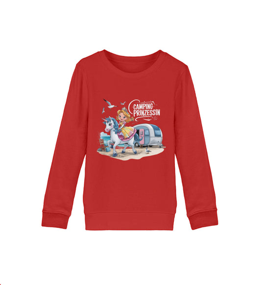 Camping Prinzessin Kinder Organic Sweatshirt in Rot