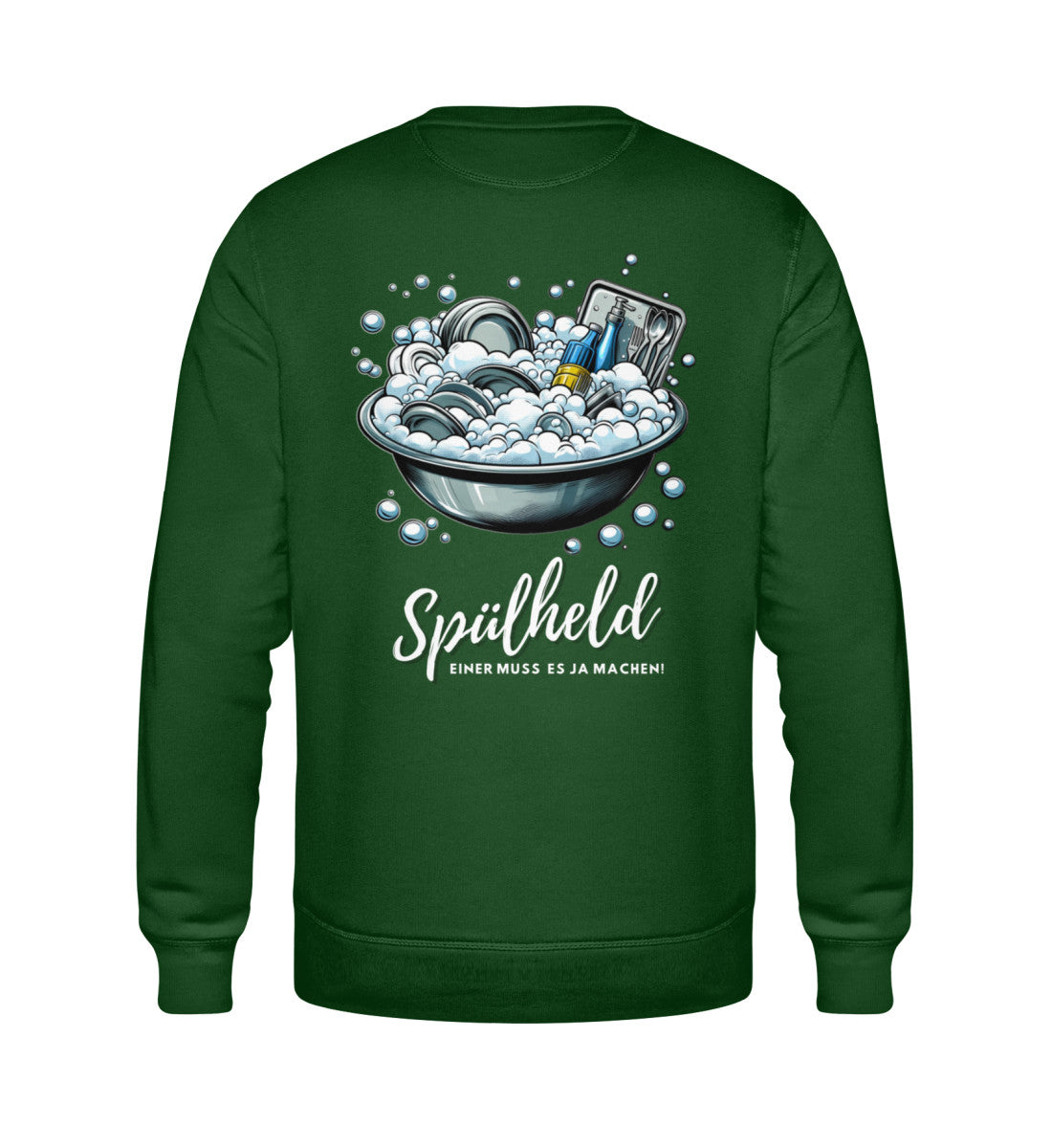 Camping Spülheld Herren Organic Sweatshirt in Bottle Green