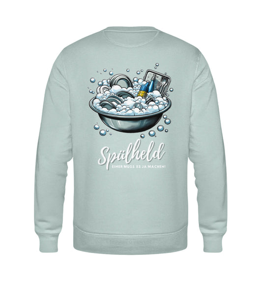 Camping Spülheld Herren Organic Sweatshirt in Caribbean Blue