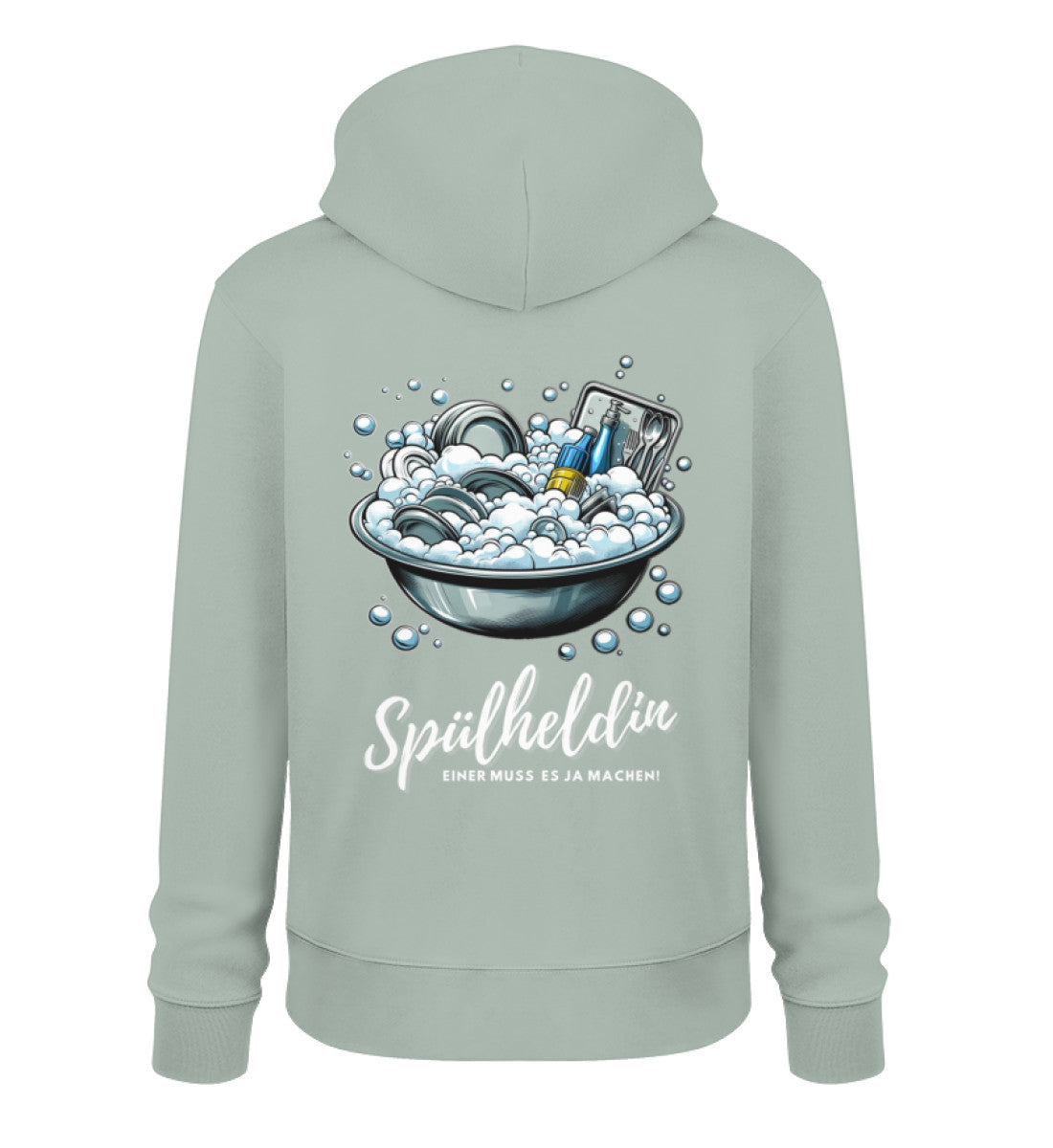 Camping Spülheldin Damen Organic Hoodie in Aloe