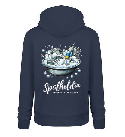 Camping Spülheldin Damen Organic Hoodie in French Navy