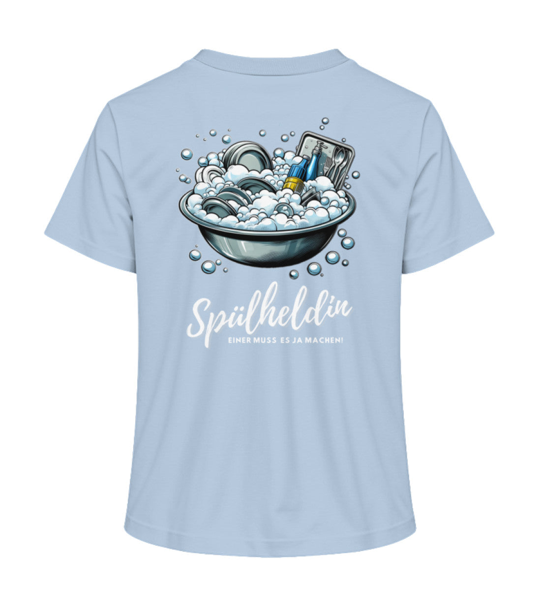 Camping Spülheldin Damen Organic T-Shirt in Blue Soul