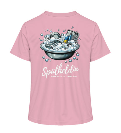 Camping Spülheldin Damen Organic T-Shirt in Cotton Pink