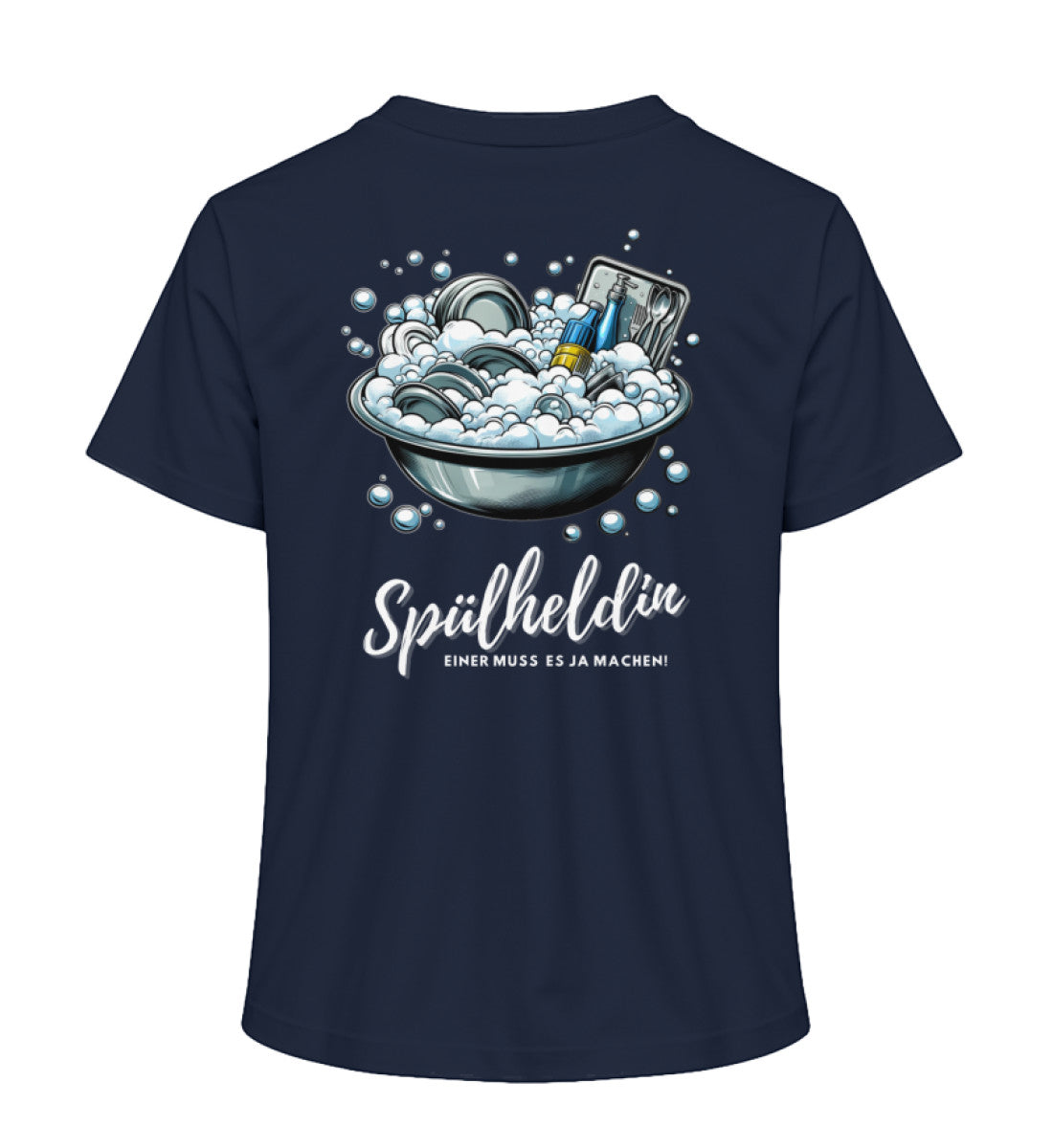 Camping Spülheldin Damen Organic T-Shirt in French Navy