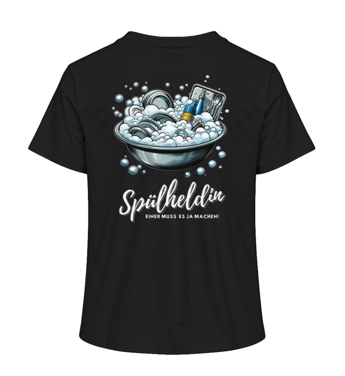 Camping Spülheldin Damen Organic T-Shirt in Schwarz