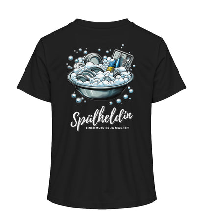 Camping Spülheldin Damen Organic T-Shirt in Schwarz