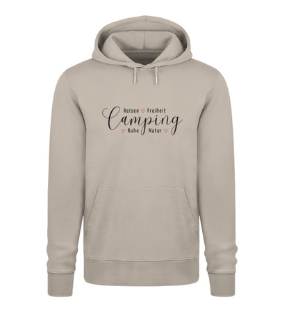 Camping Werte Damen Organic Hoodie in Desert Dust